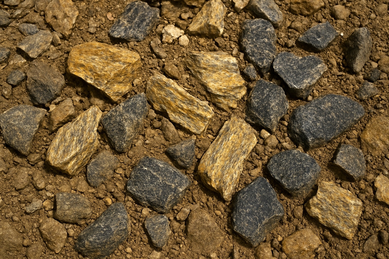 Sol de gneiss et gabbro caractéristique de notre terroir